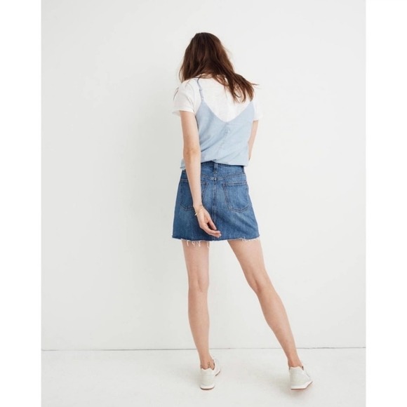 Euc Madwell Rigid Denim A-Line Mini Skirt in Lakeline Wash: Eco Edition Size 26 - Picture 7 of 11
